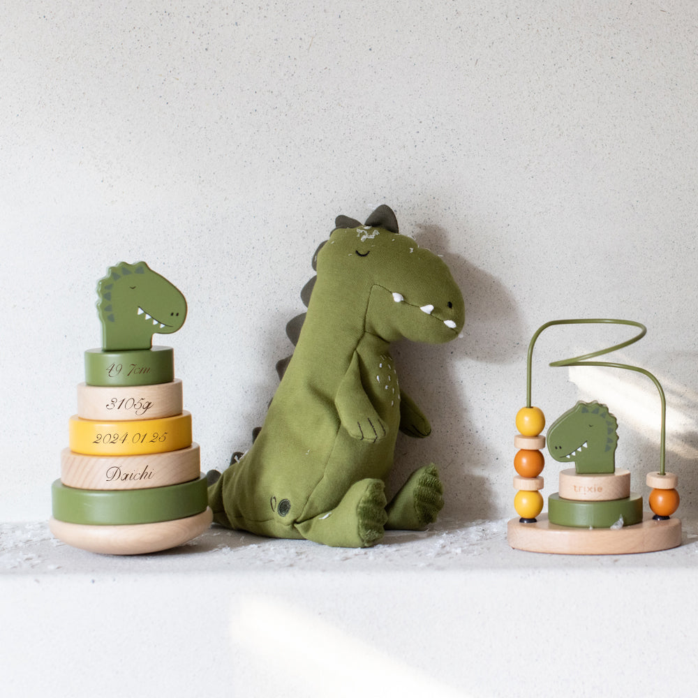 フードタオル&【誕生記録 刻印】トイセット Dino Set