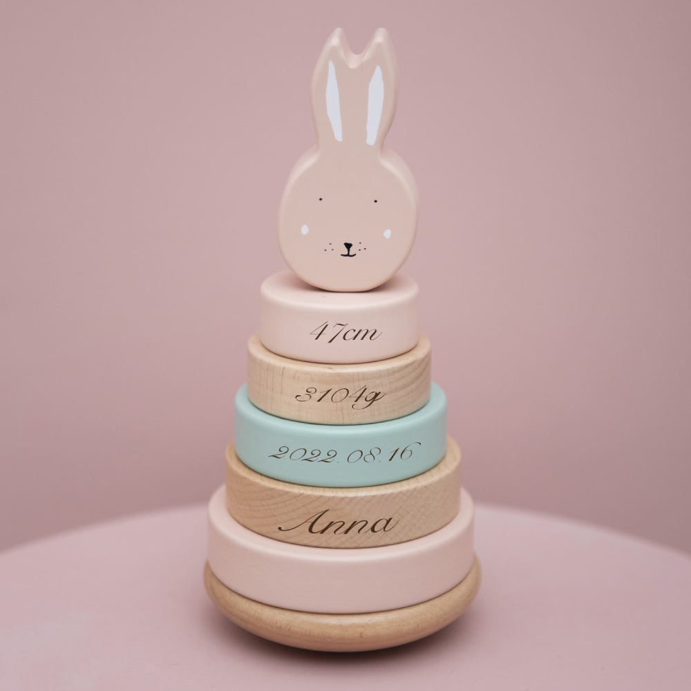 フードタオル&【誕生記録 刻印】トイセット Mrs.Rabbit Set